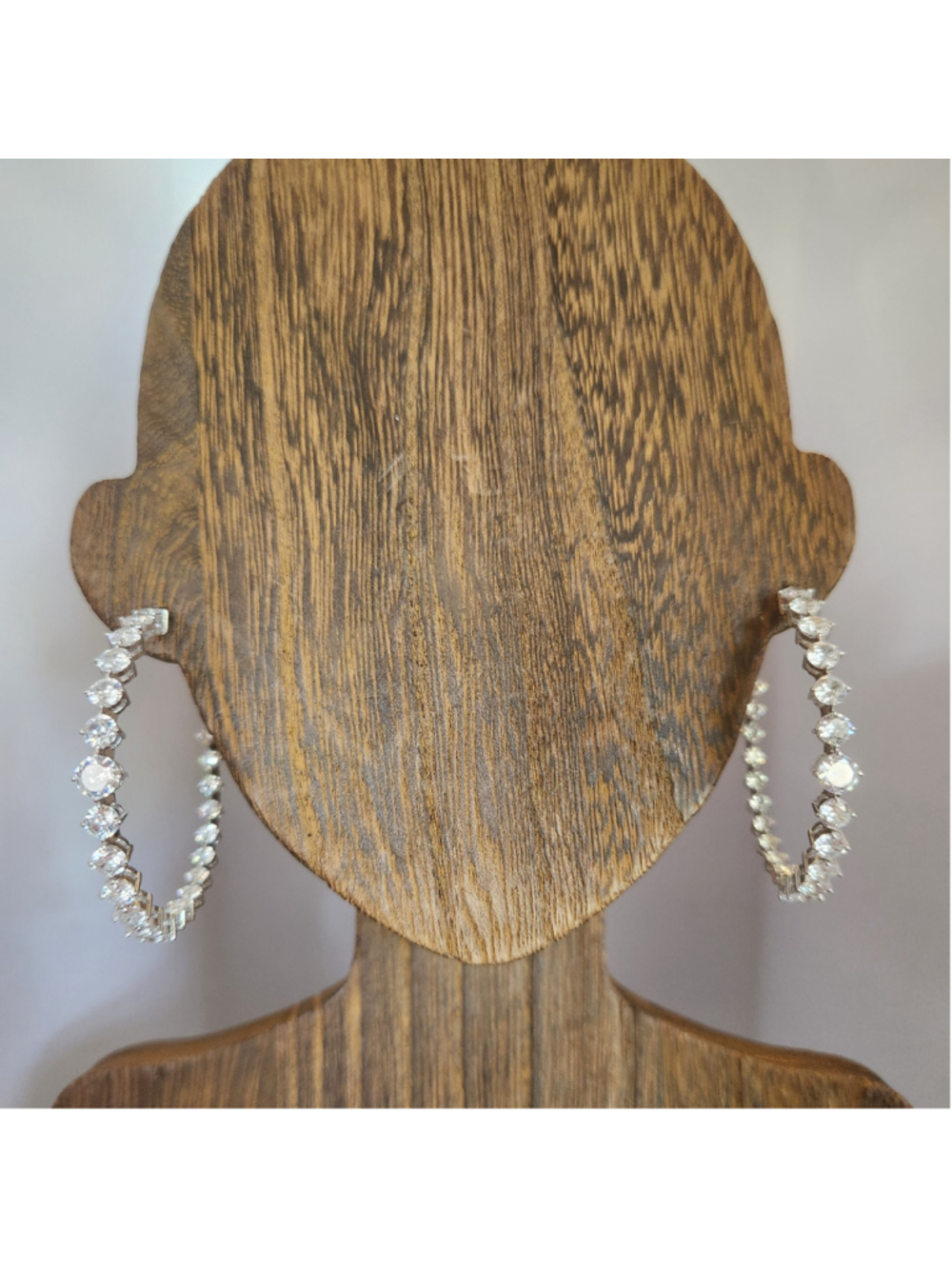 Eliot Danori Silver Hoop Earrings with White Crystals - Picture 8 of 13